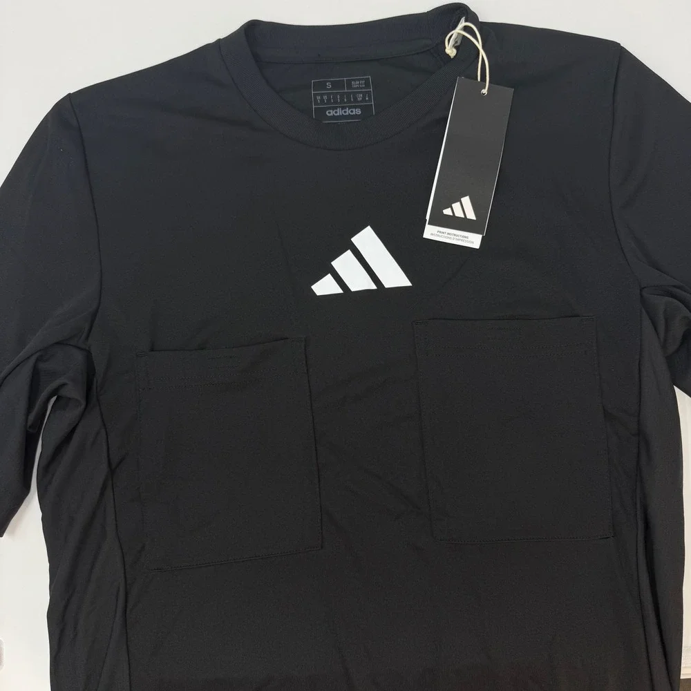 Adidas Ref 24 Jersey Mens Small Black Soccer Referee Shirt Aeroready IN8141 NEW